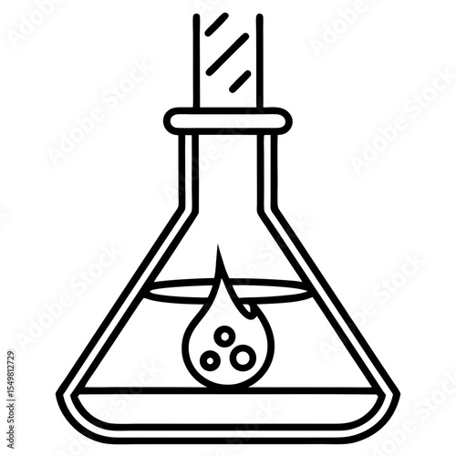 Bunsen burner line art vector