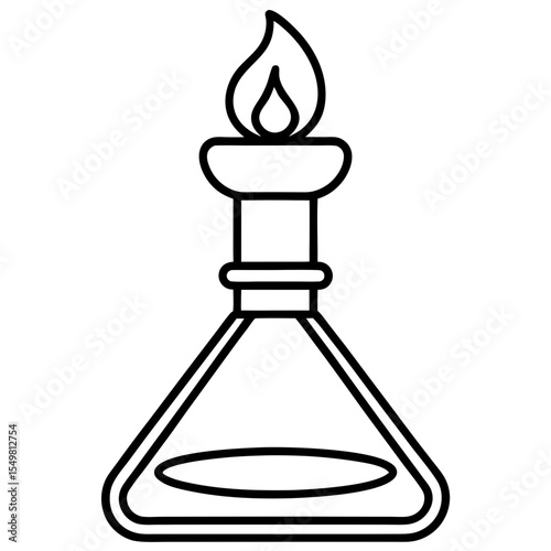 Bunsen burner line art vector
