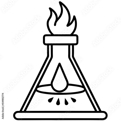 Bunsen burner line art vector