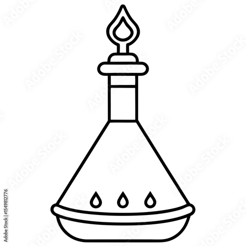 Bunsen burner line art vector