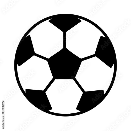 Soccer Ball Icon Vector | Classic Football Silhouette Clipart | Sports Equipment Outline Design | Athletic Game Symbol | Black and White Ball Graphic