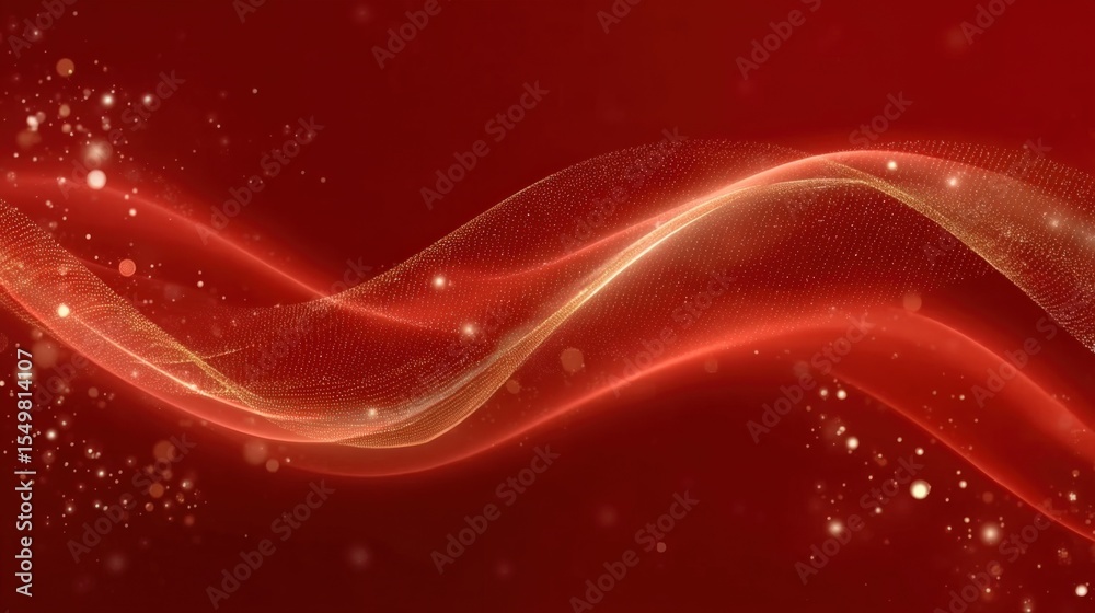 Obraz premium Abstract Red and Gold Wave Design