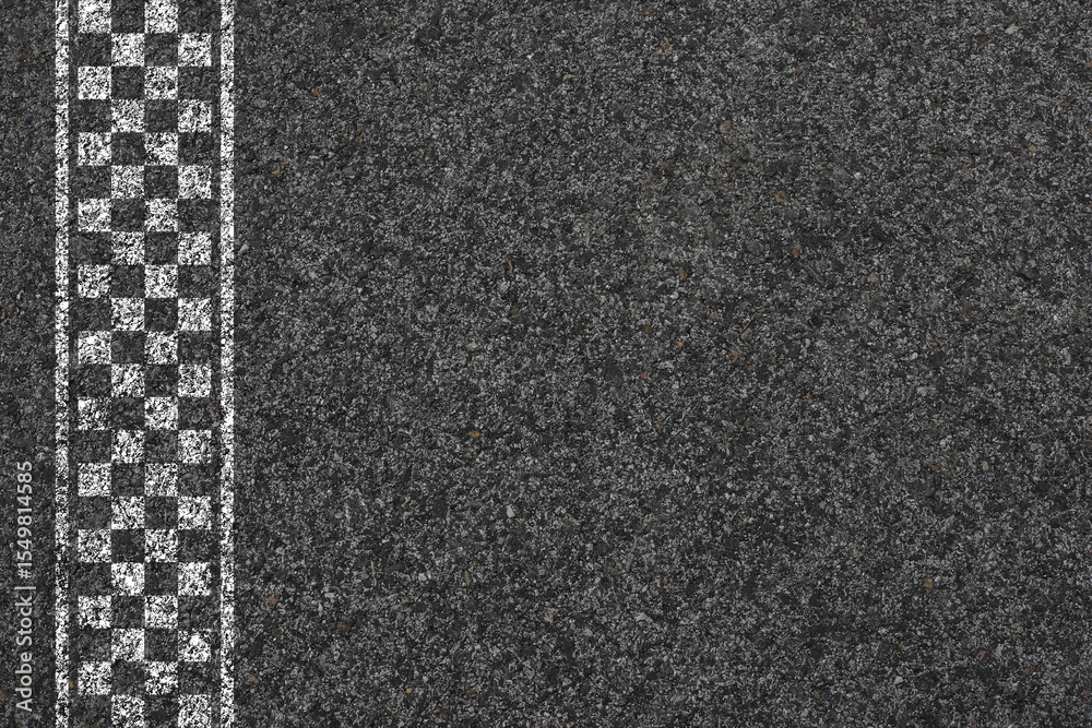 Obraz premium Finish line. Asphalt road racing texture background. Top view. Formula one finishing concept. First place.