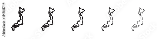 Japan map icon vector illustration isolated