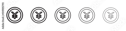 Japanese yen currency icon vector illustration isolated