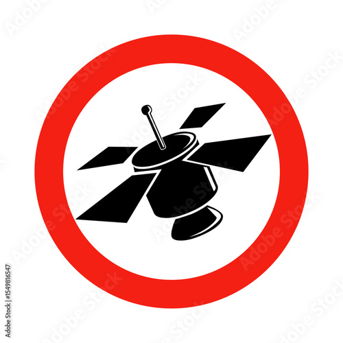 Satellite Sign Vector Icon - Satellite Prohibited Symbol