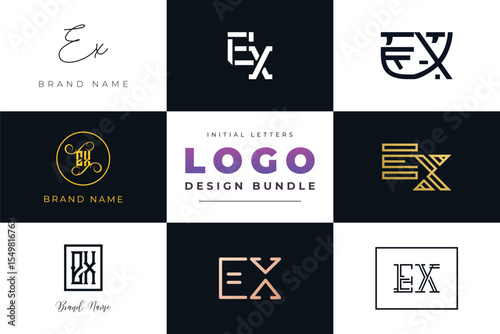 Initial letters EX Logo Design Bundle