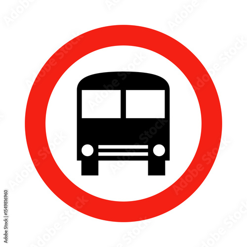 Bus Stop Sign Vector Icon - Public Transport Symbol