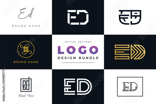 Initial letters ED Logo Design Bundle