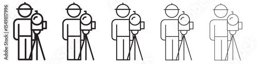 land surveyor icon vector illustration isolated