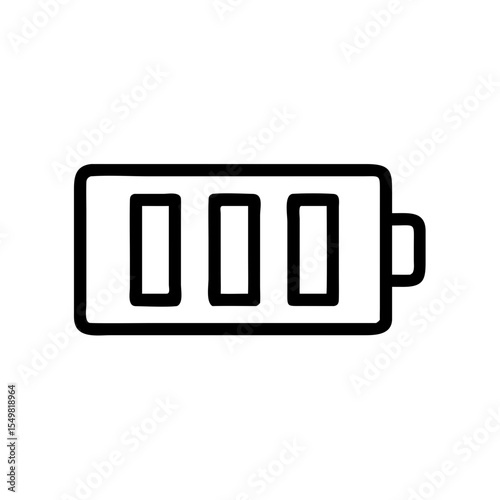 Full Battery Icon Silhouette | Power Charge Level Vector PNG | Energy Symbol Graphic for Mobile, Tech, Devices, Charging, UI & Digital Design