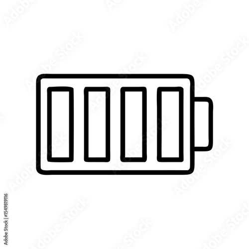 Full Battery Icon Silhouette | Power Charge Level Vector PNG | Energy Symbol Graphic for Mobile, Tech, Devices, Charging, UI & Digital Design
