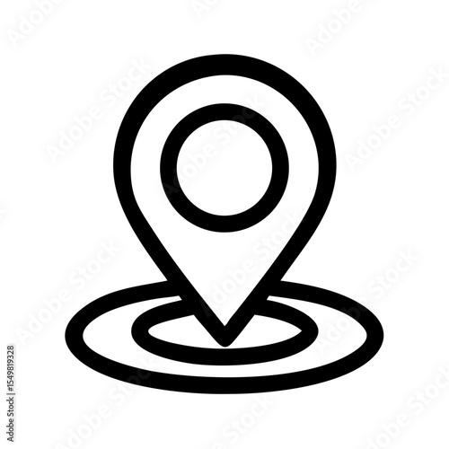 Location Pin Icon Silhouette | GPS Map Marker Vector PNG | Navigation Symbol Graphic for Travel, Delivery, Apps, Geo Targeting & Route Planning