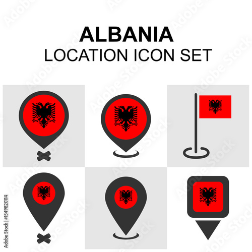 Albania Location Icon Set