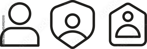 Minimal Hand-Drawn Abstract User Profile Icons – Black & White Vector Set (3 Variants)
