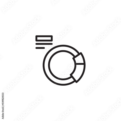 A clean line art icon features a donut chart with one segment highlighted, positioned next to a minimalist representation of horizontal bars. This suggests the visualization.