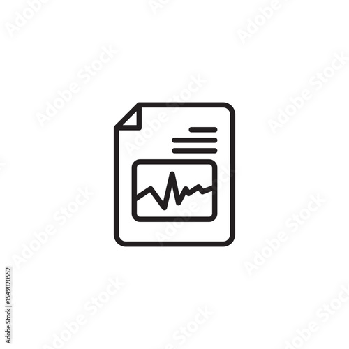 A minimalist line art icon of a document. It features a folded top corner, horizontal lines suggesting text.