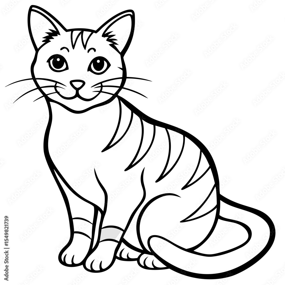 Obraz premium cat line art vector