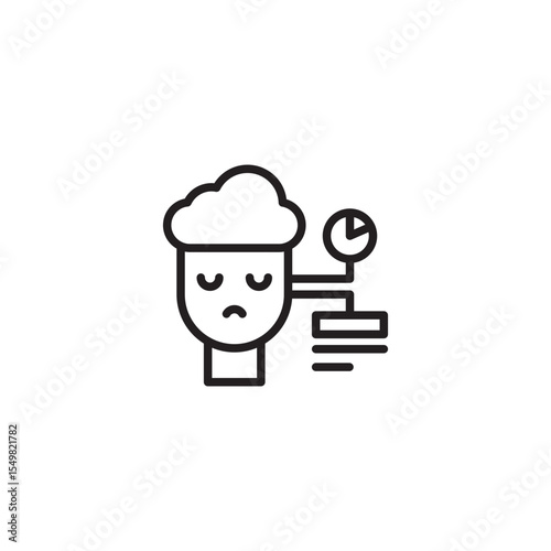 A line art icon shows a stylized head with a cloud on top, indicating thoughts or cloud computing. 