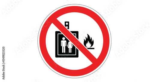 Free Download No Elevator Use in Case of Fire Sign, Red Circle with Slash - GFXLoad