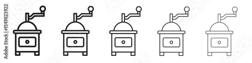 Manual coffee grinder icon vector illustration isolated