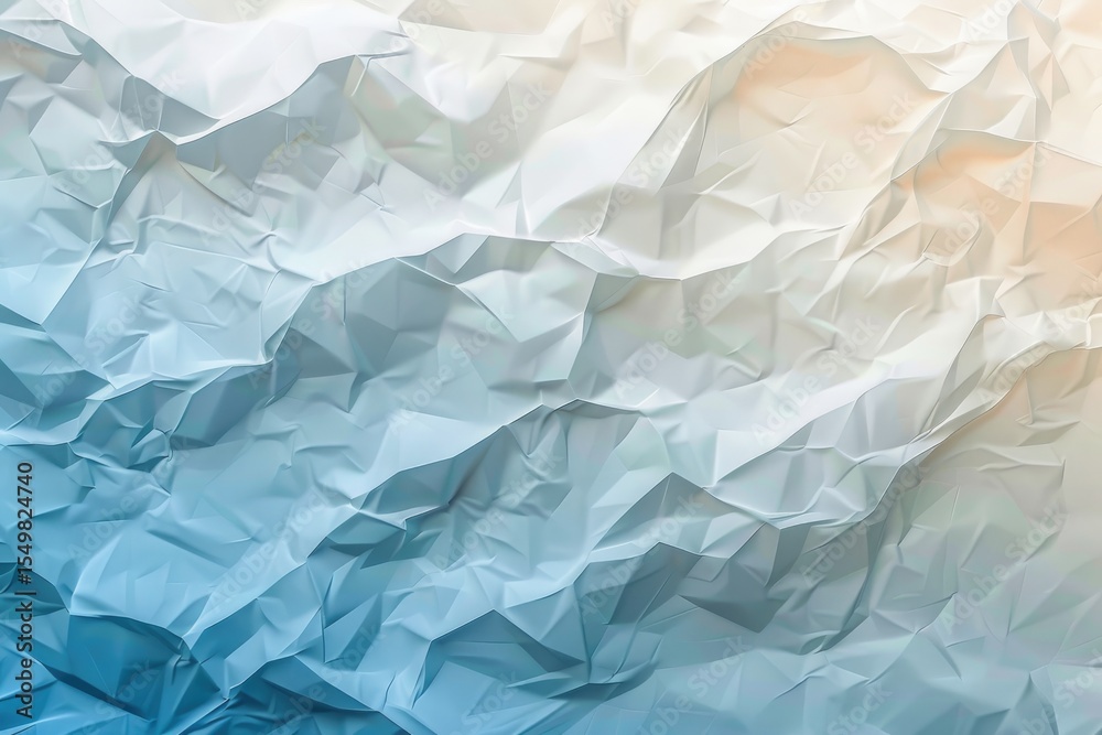 Fototapeta premium Abstract crumpled paper texture in cool tones.