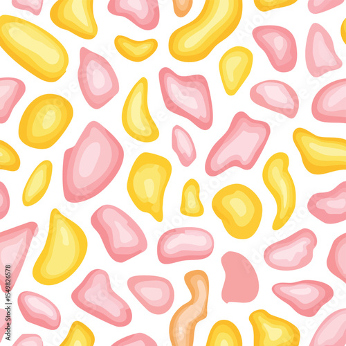 Purple and yellow leopard animal motif vector seamless pattern
