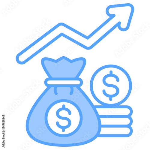 Inflation Blue Icon