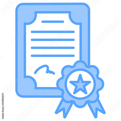 Certificate Blue Icon
