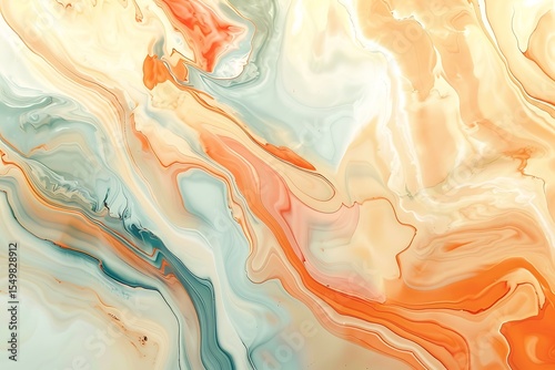 Abstract orange and peach marble texture