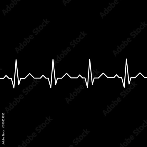 Heartbeat icon isolated on black background