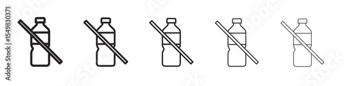 No plastic bottle icon vector illustration isolated