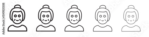 Old women icon vector illustration isolated