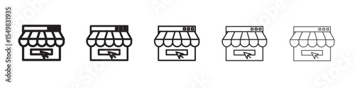 Online fabric shop line icon vector illustration isolated