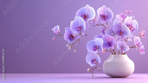 Beautiful Purple Orchids in a Vase