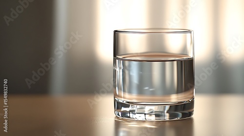 Clear Glass Filled with Water Simple and Clean Minimalist Design