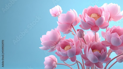 A Delicate Bouquet of Pink Lotus Flowers