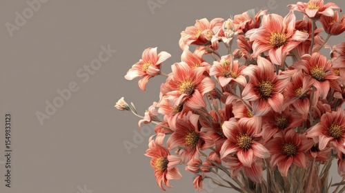 A Bouquet of Delicate Coral Flowers
