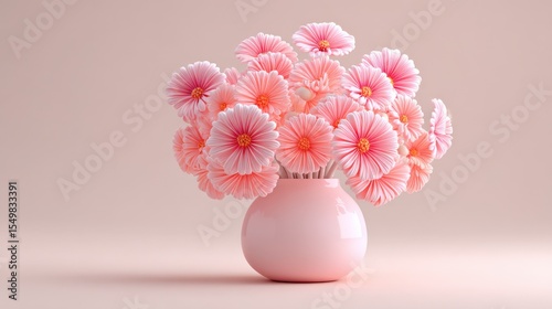 Pink Floral Arrangement in a Vase