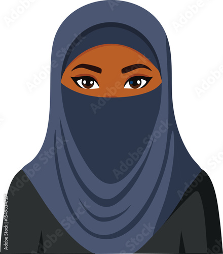 arabian woman in a white veil