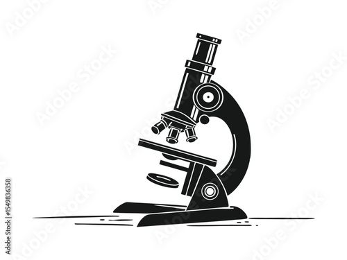Microscope icon vector illustration silhouette isolated on white background