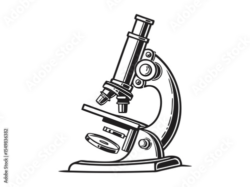 Microscope icon vector illustration silhouette isolated on white background