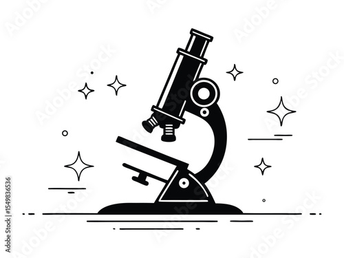 Microscope icon vector illustration silhouette isolated on white background