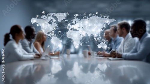 Global Business Meeting: Diverse Team Connecting Worldwide for Successful Collaboration