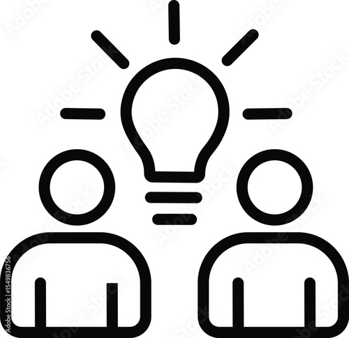 Business people line icon, Team work. Outline icon