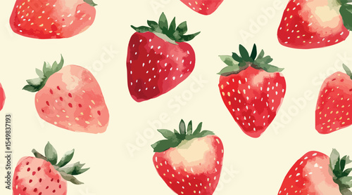 watercolour drawn strawberry