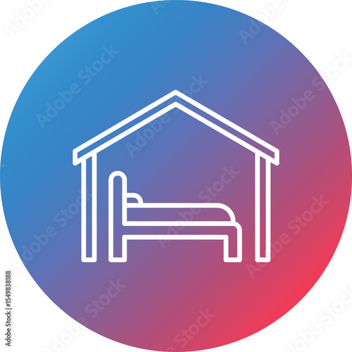 Accomodation Line Gradient Circle Background Icon