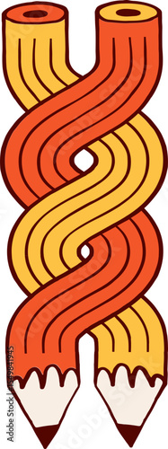 Hand drawn twisted pencil cartoon