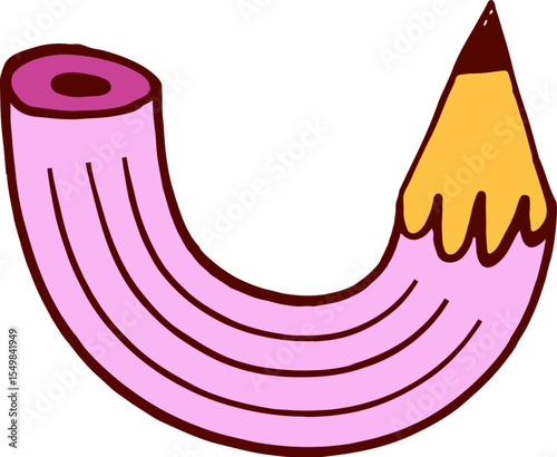Hand drawn curved pencil cartoon