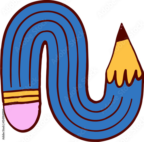 Hand drawn twisted pencil cartoon